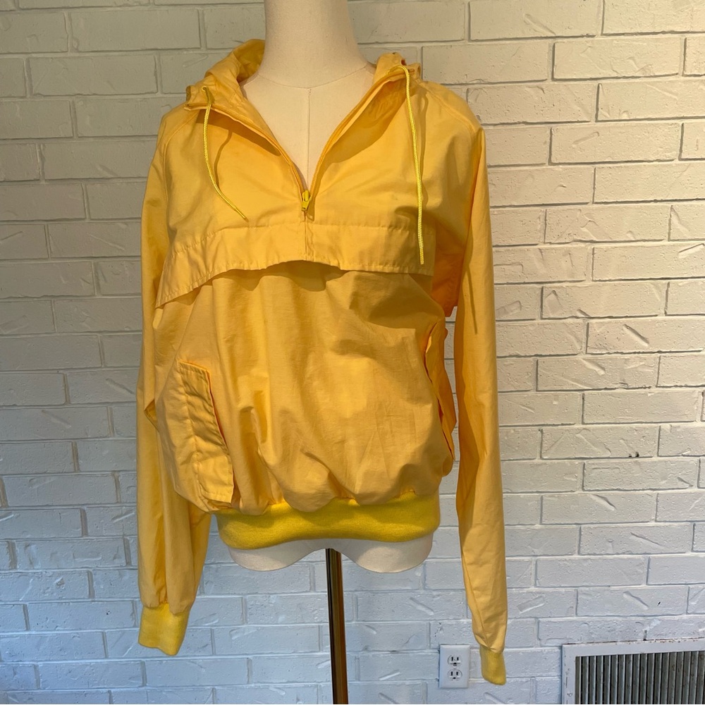 Vintage Lands End Yellow Pullover Windbreaker M L